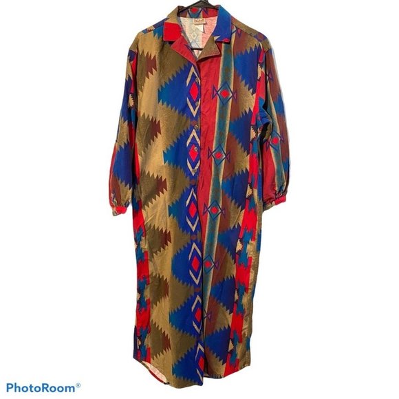 Woolrich Vintage Navajo Aztec Flannel Dress Pajama
